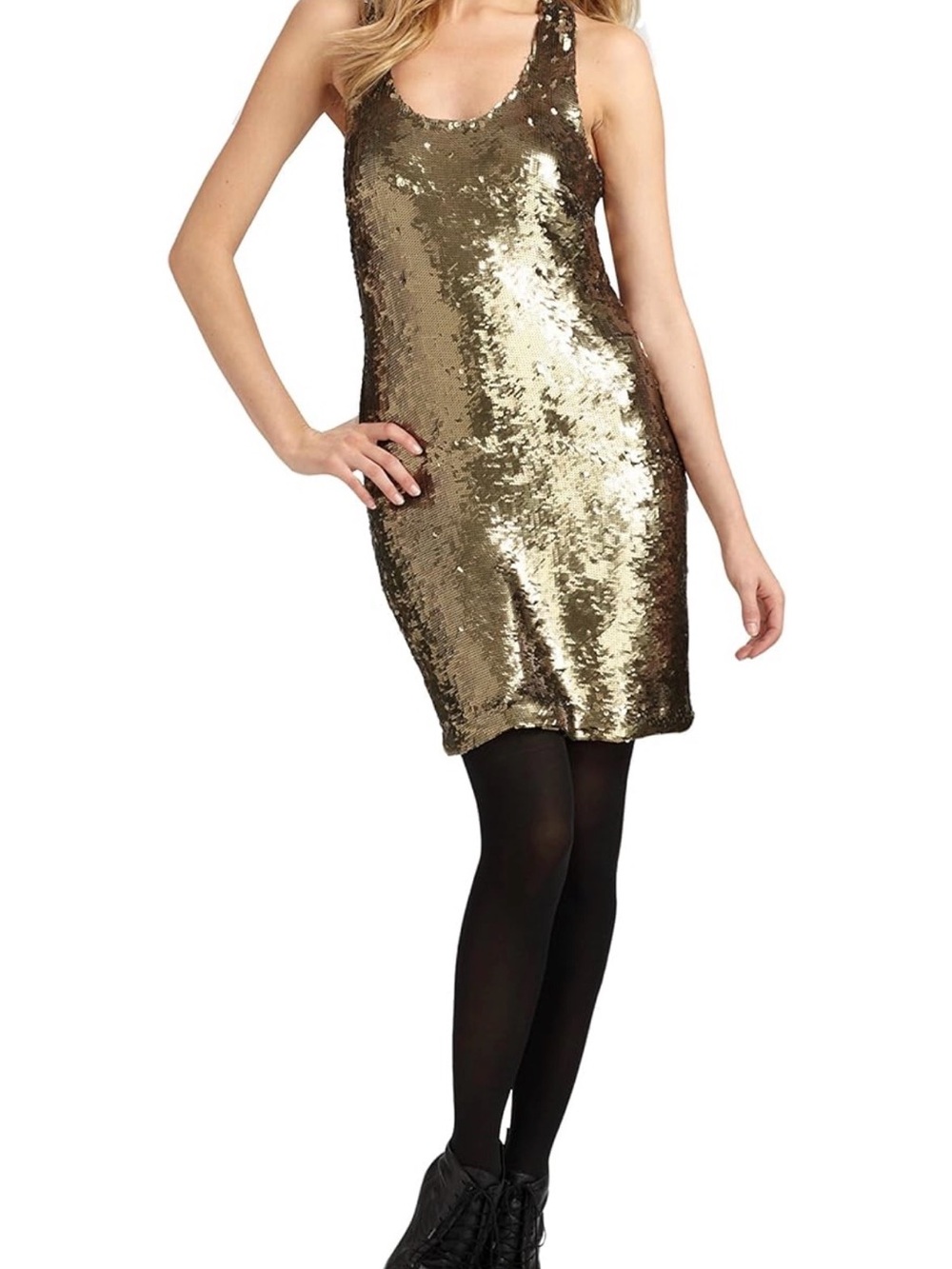 Robert Rodriguez Gold Sequin Mini Dress size 4